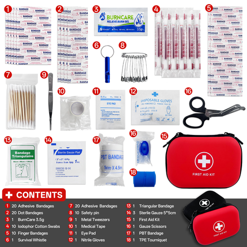 91pcs Portable Emergency First Aid Kit for Travel