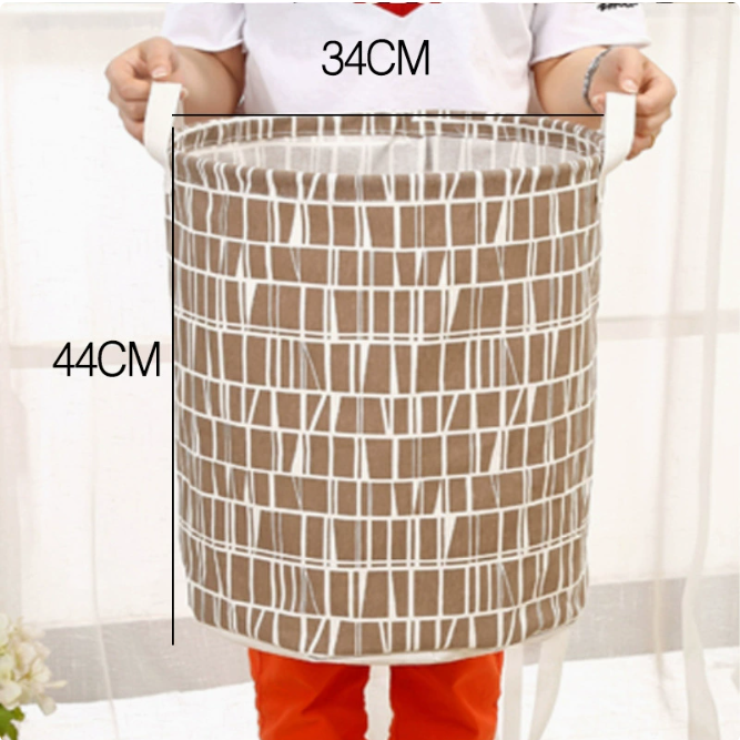 Large Capacity Cotton Linen Laundry Basket (1PC)