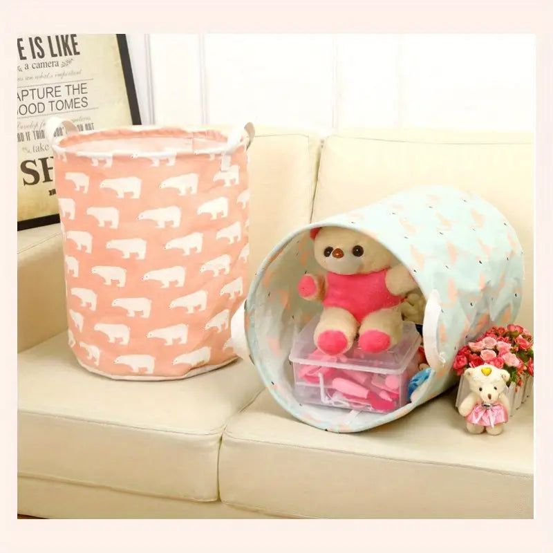 Large Capacity Cotton Linen Laundry Basket (1PC)
