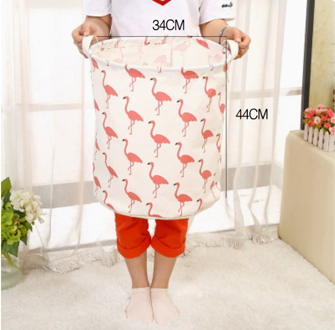 Large Capacity Cotton Linen Laundry Basket (1PC)