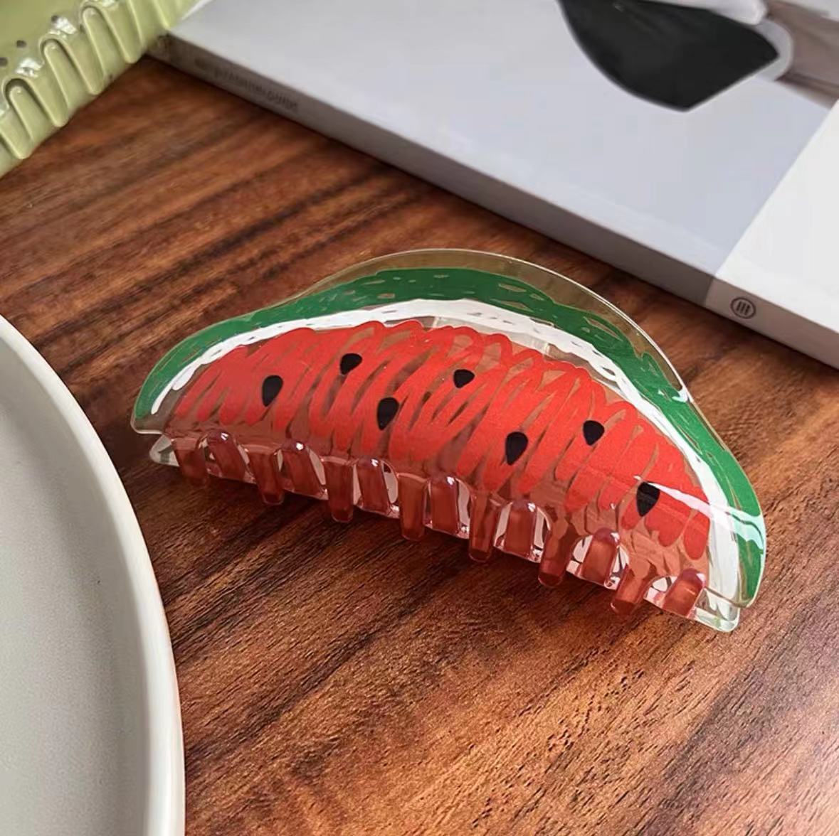 Summer Acrylic Fruit Hair Claw Clip for Women