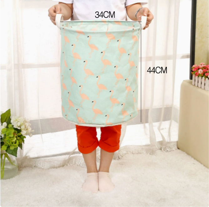 Large Capacity Cotton Linen Laundry Basket (1PC)